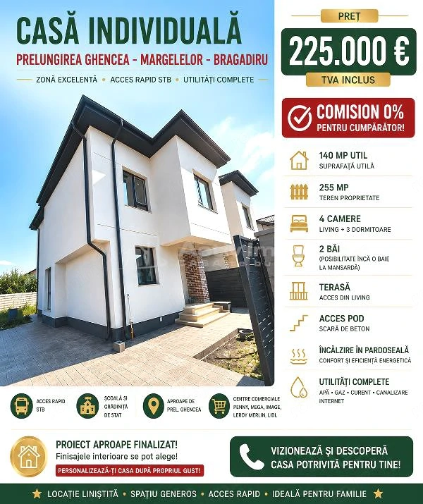 Casa individuala-Prelungirea Ghencea-Margelelor langa STB -225000E tva inclus - Comision 0!