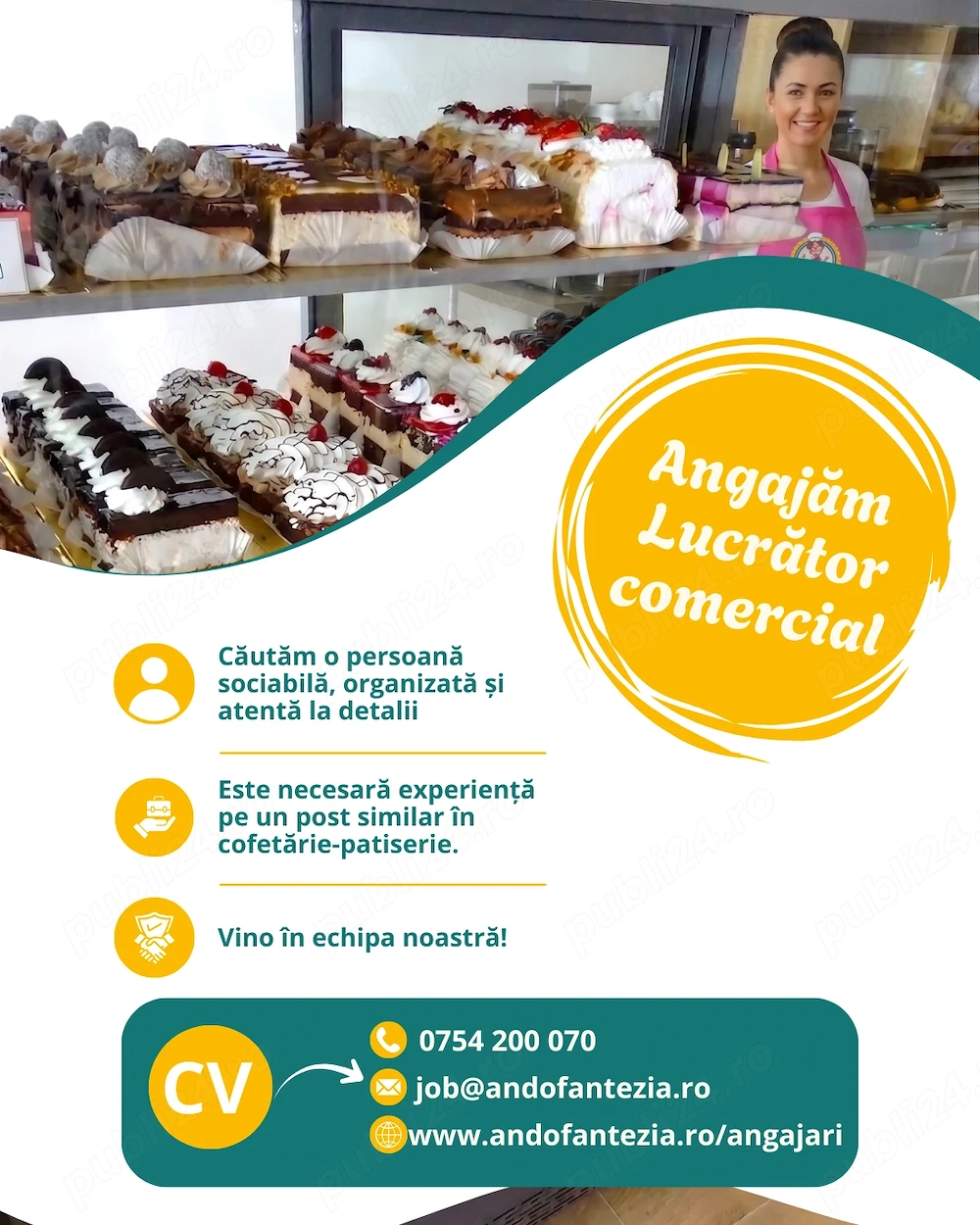 Lucrător comercial cofetărie-patiserie