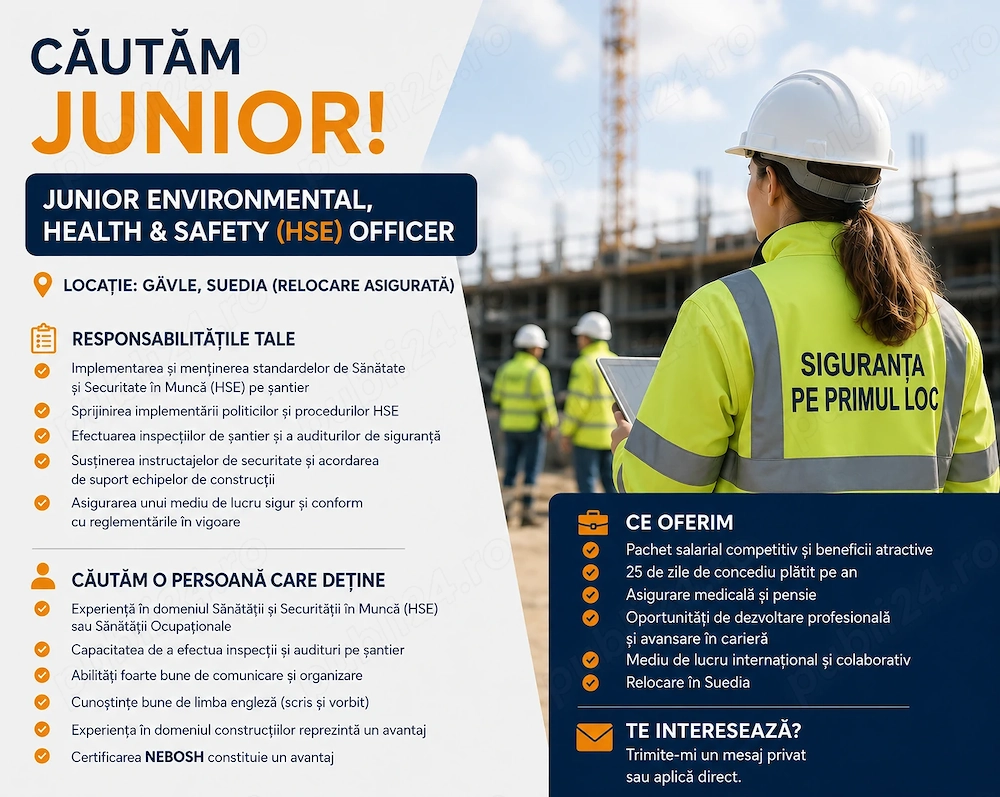 Inspector Junior SSM & Mediu- Gavle Suedia