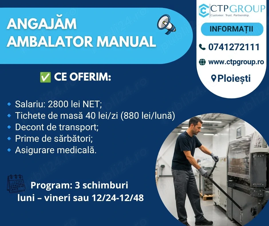  Ambalator Manual in fabrica de productie - Ploiesti