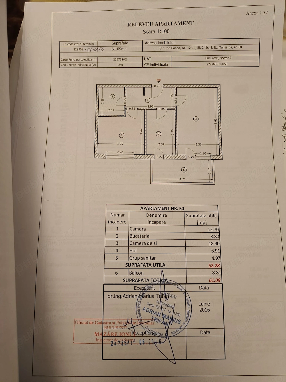 Apartament 2 camere Str Ion Conea