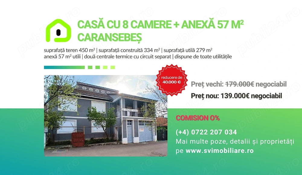 Comison 0 - Casa cu 8 camere și anexă locuibilă de 57 mp