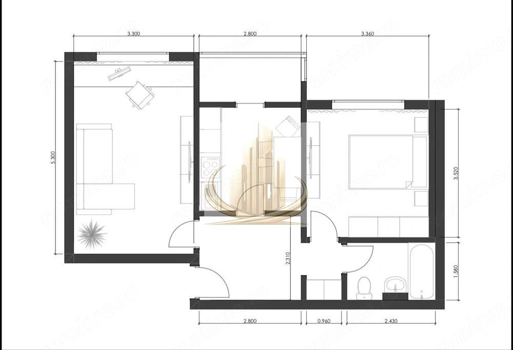 Apartament cu 2 camere de vânzare – Zona Aradului, Piața Verde