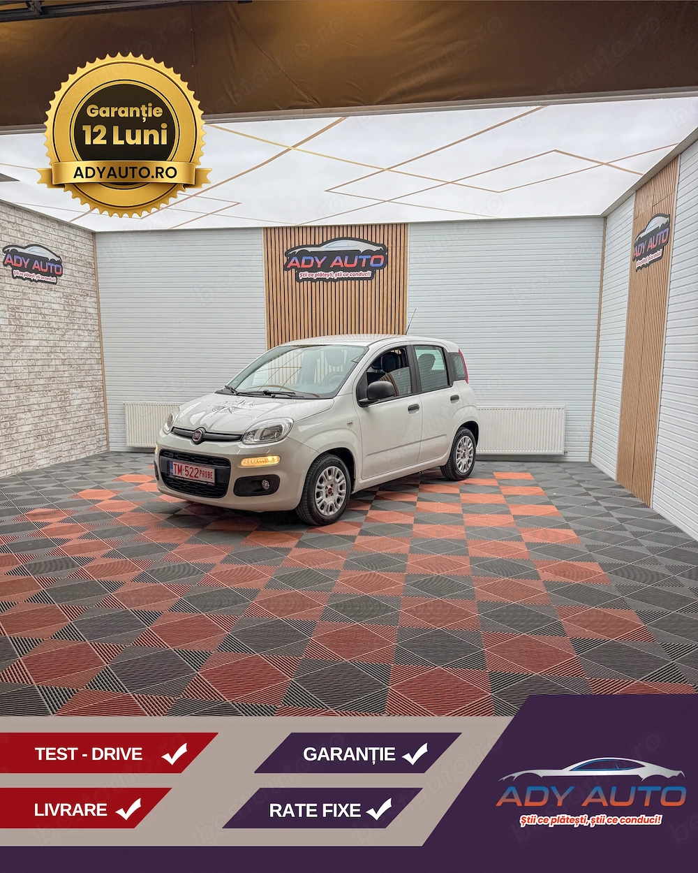 FIAT PANDA  An 2017 . 1,2 benzina . RAR+Itp Garantie 12 luni Buy-Back  Test-Drive. Km certificati