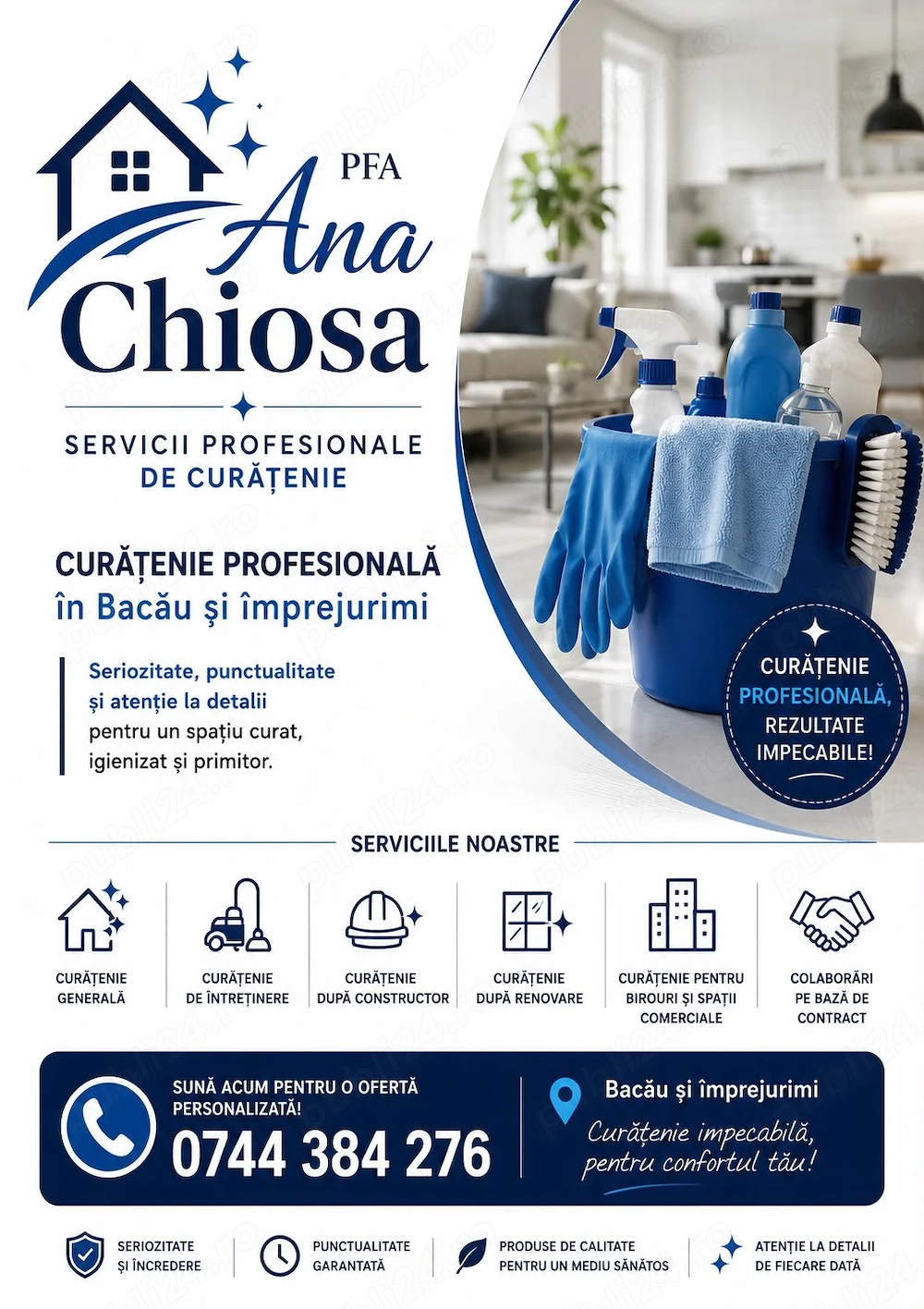 Caut colaborări sau contracte in curatenie