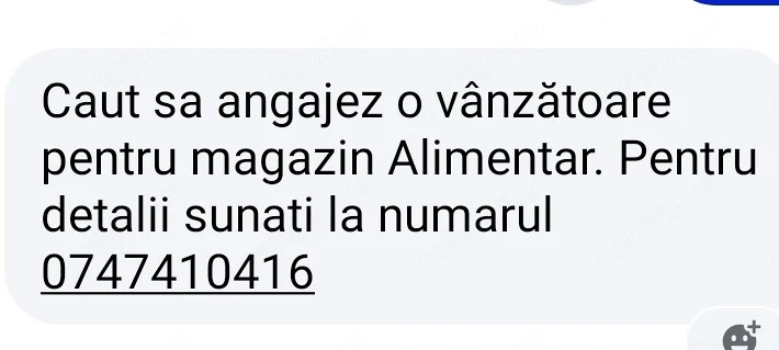 cautam vanzatoare de alimentara 