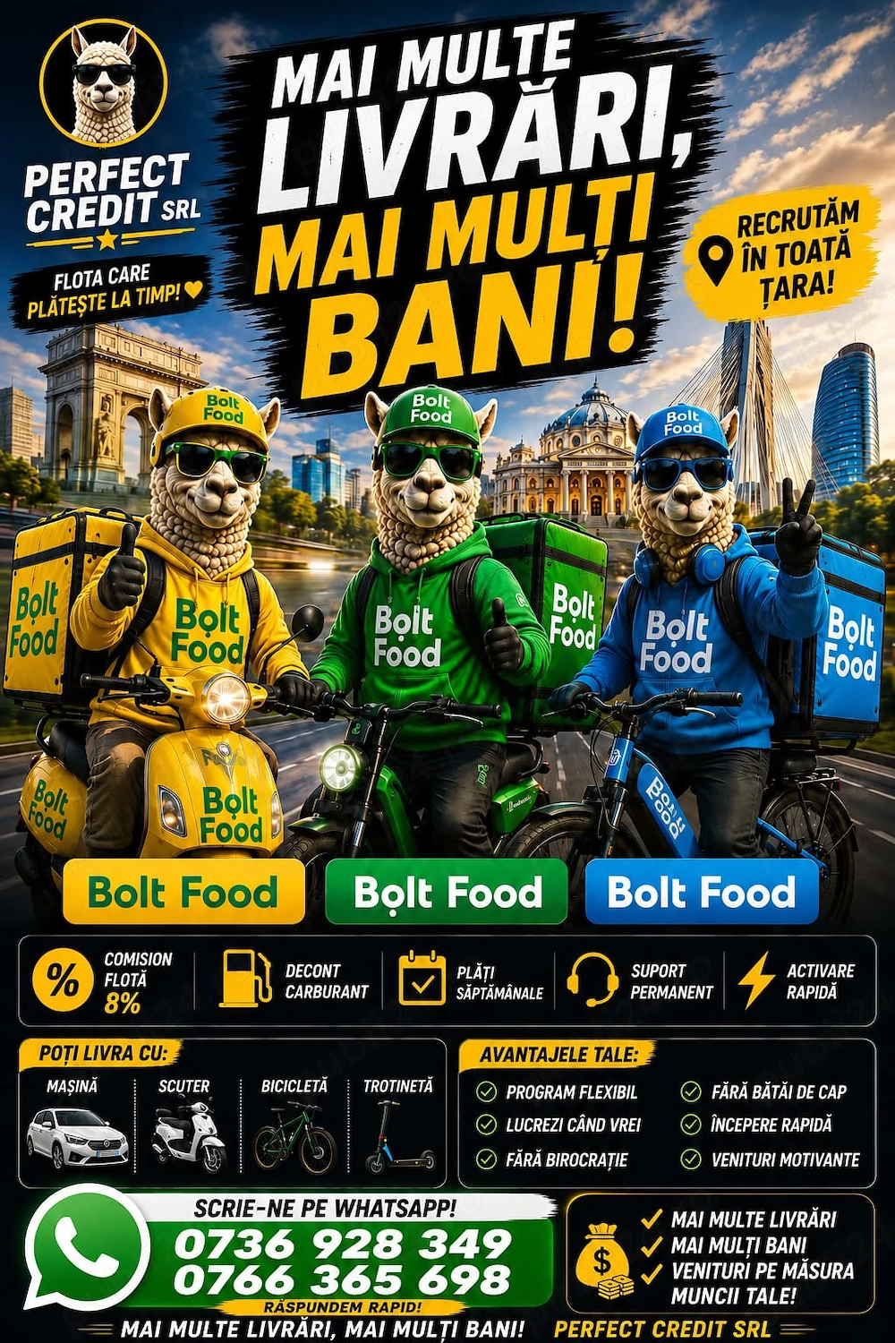 Angajam livratori BOLT FOOD!Urgent