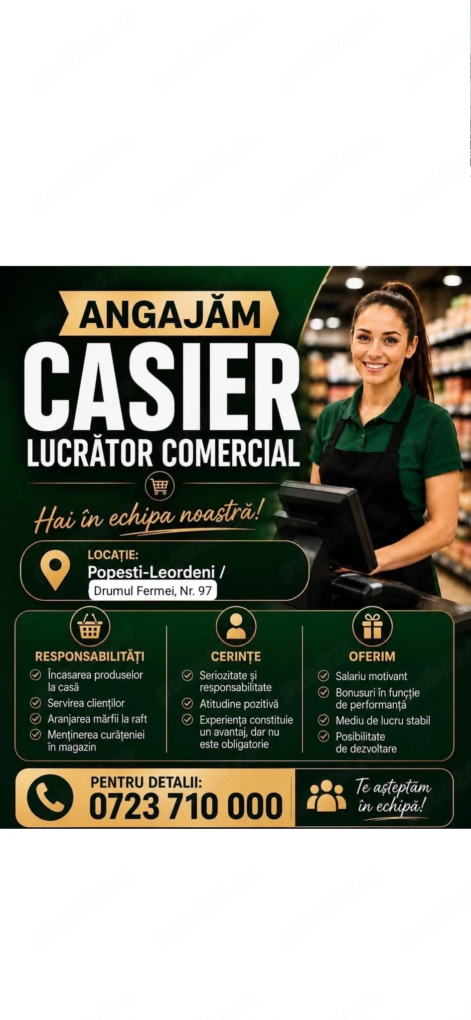 Angajez Lucrator Comercial   Casier