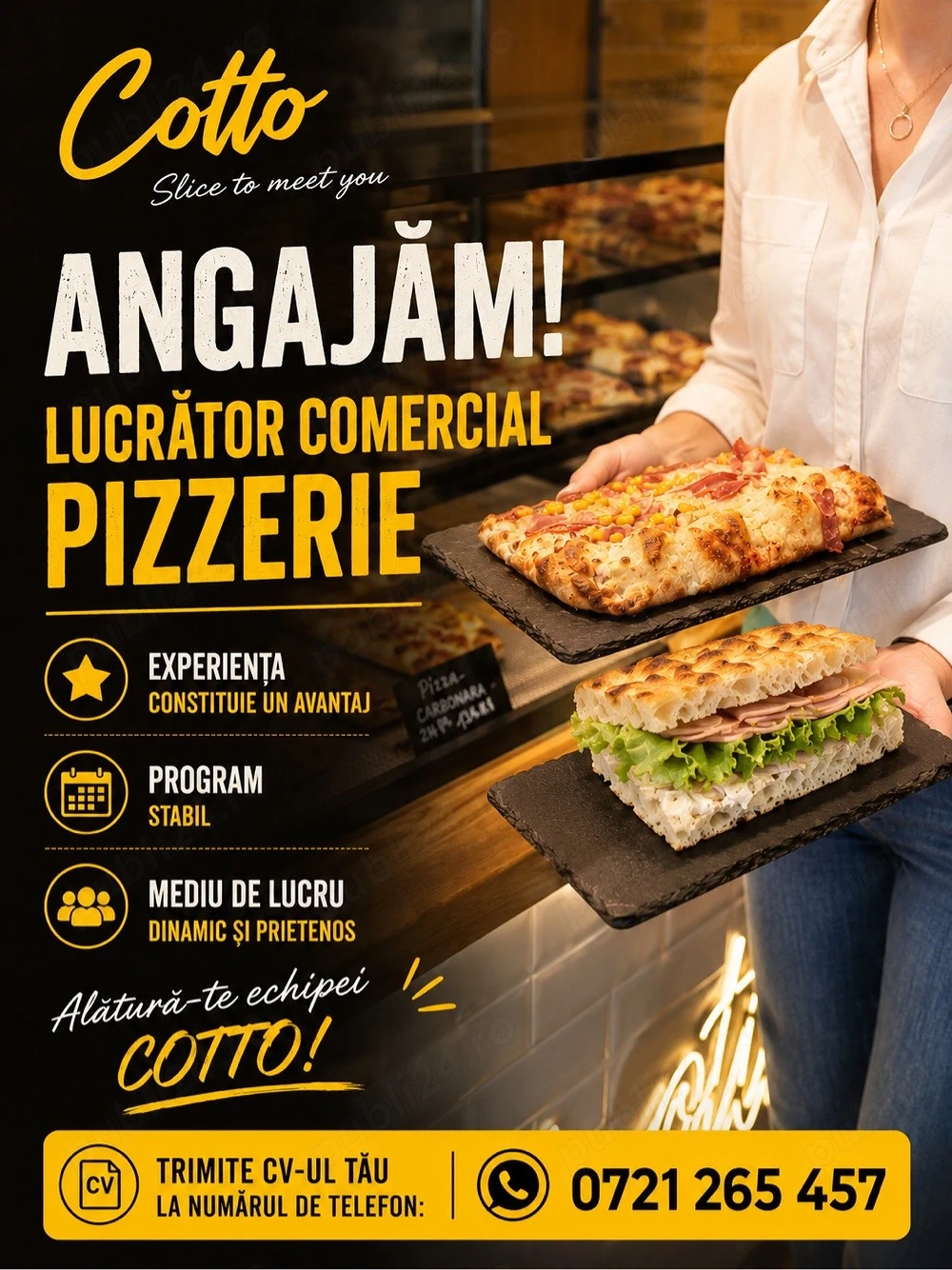 Angajam lucrator comercial-Pizzerie