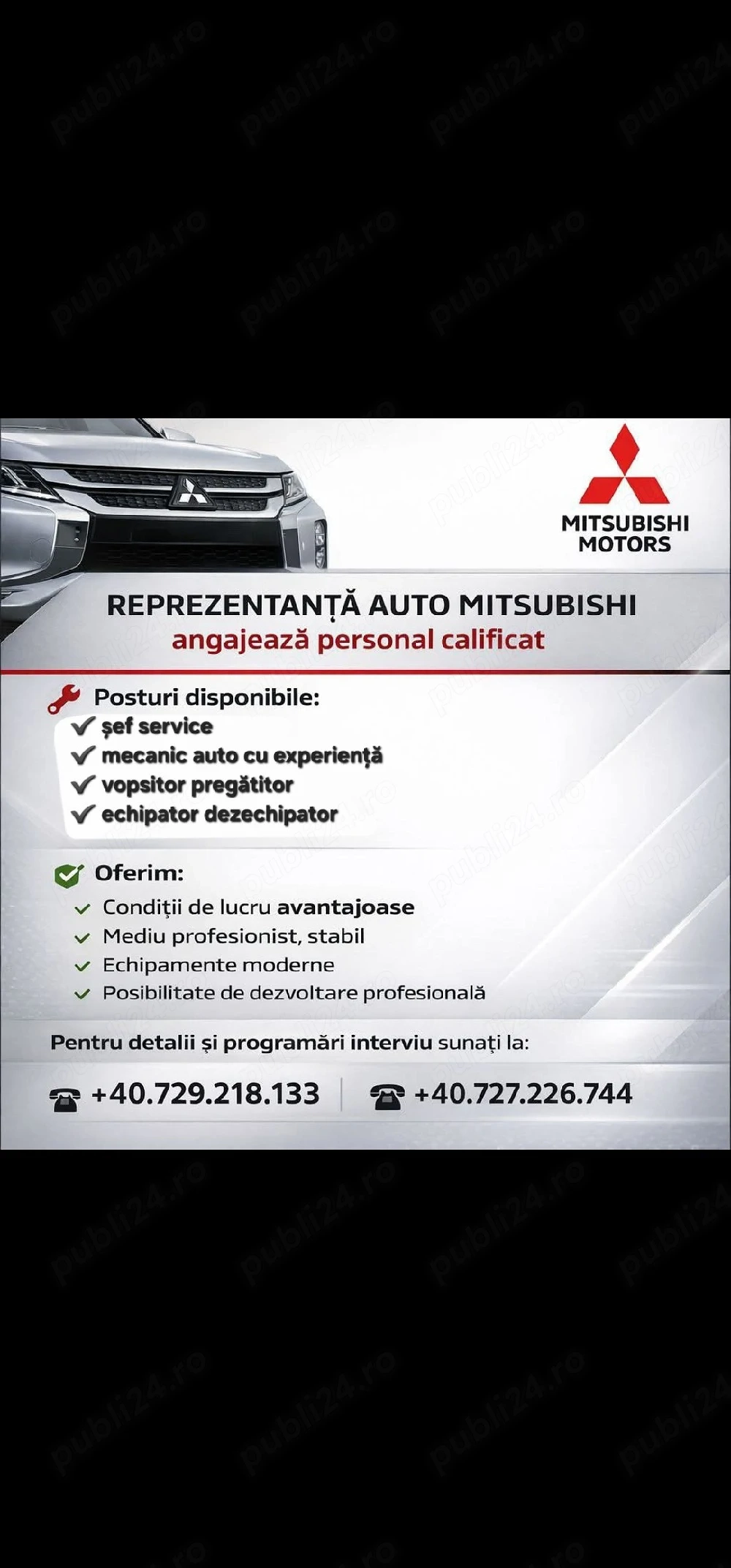 Angajări reprezentanță auto