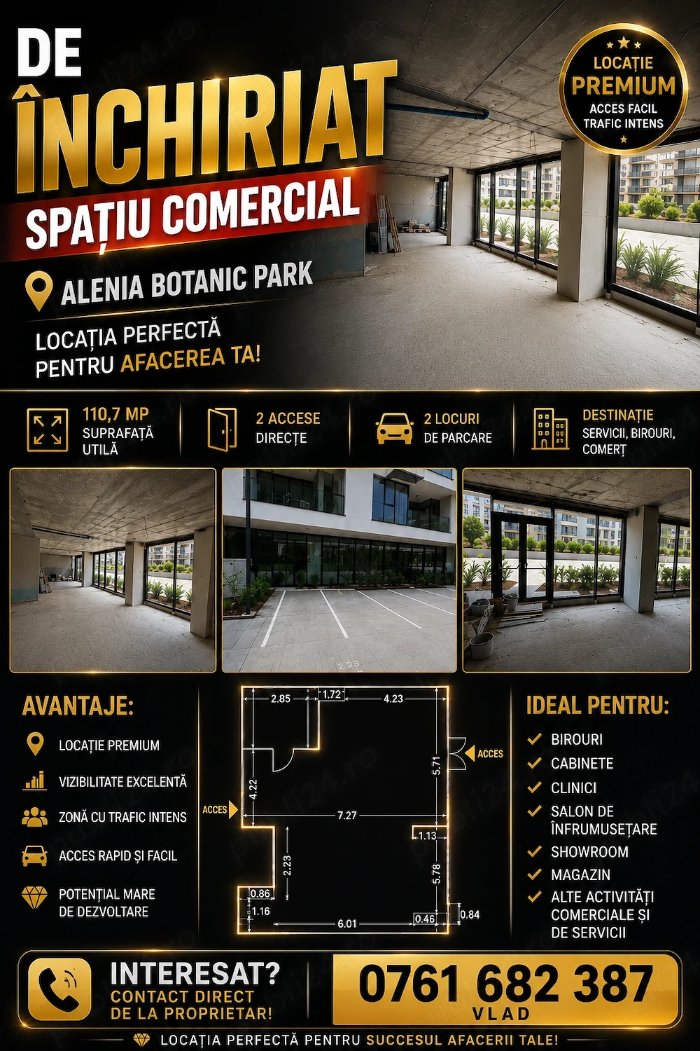 De închiriat spațiu comercial Alenia Botanic Parc Timisoara