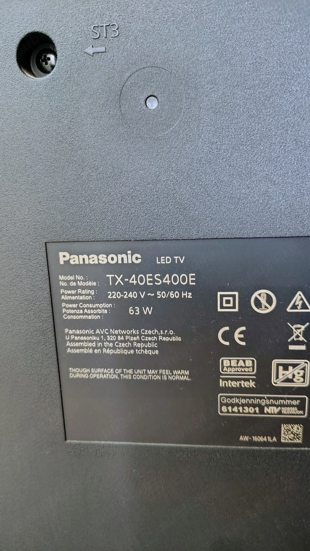 TV Smart Panasonic 101cm TX-40ES400E FullHD defect!
