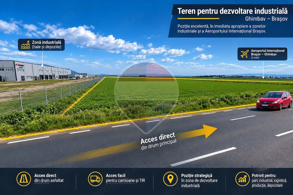TEREN 89,829 MP DE INCHIRIAT | GHIMBAV – AEROPORT BRASOV