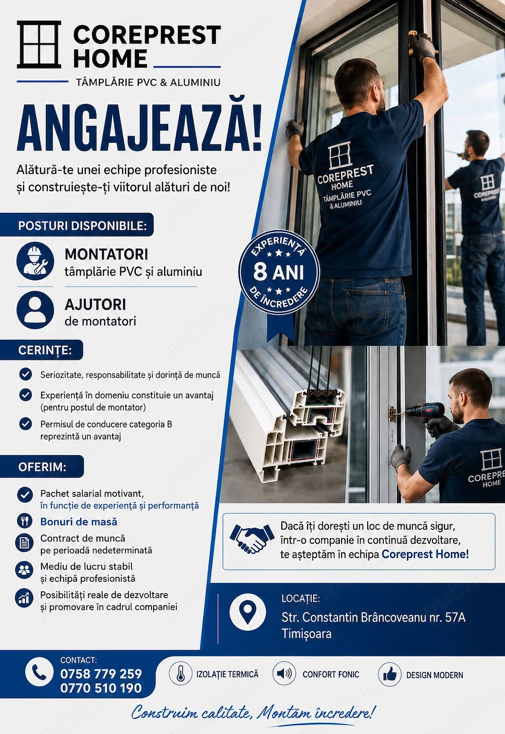 Coreprest Home srl angajeaza !