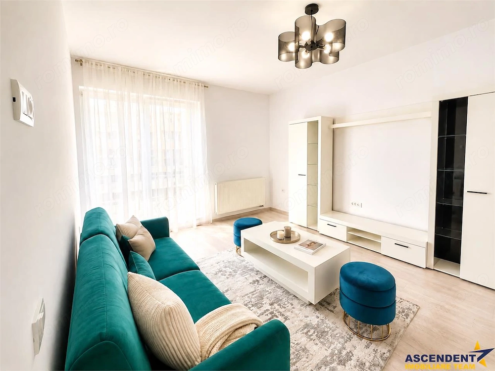 Rar disponibil:Blue Residence, decomandat, mobilat, echipat, parcare, terasa oaspeti, vedere montana