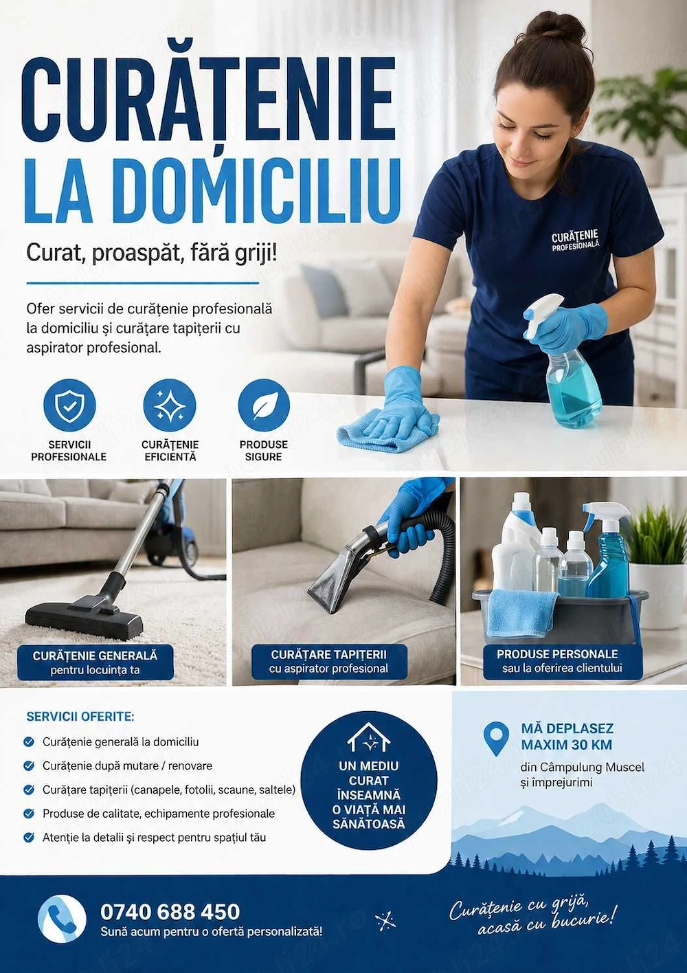 Curățenie la domiciliu Menajera