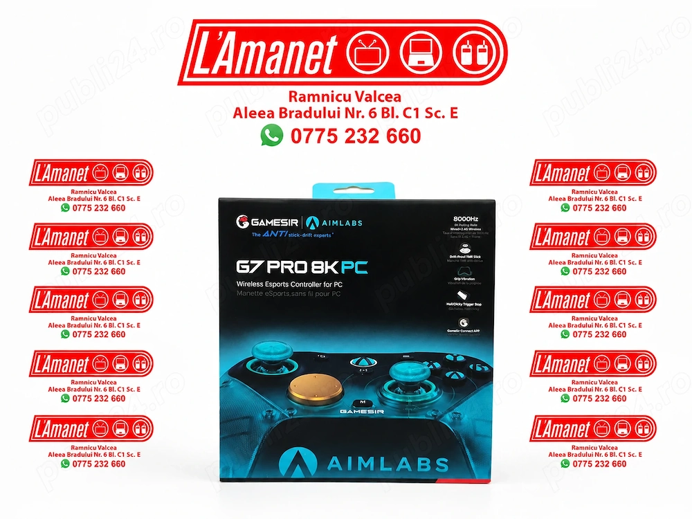 Controller GameSir G7 Pro 8K Aimlabs Edition PC Wireless 8000Hz TMR Gen 2 USB-C Bluetooth Sigilat