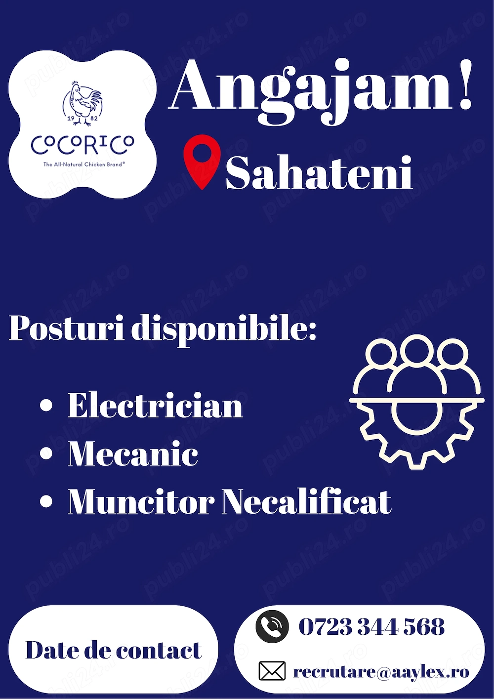 Angajam personal la punctul de lucru din Buzau!