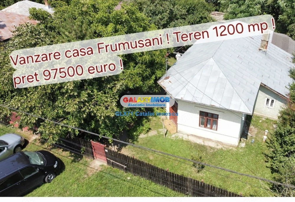 Vanzare casa Frumusani 1200mp teren