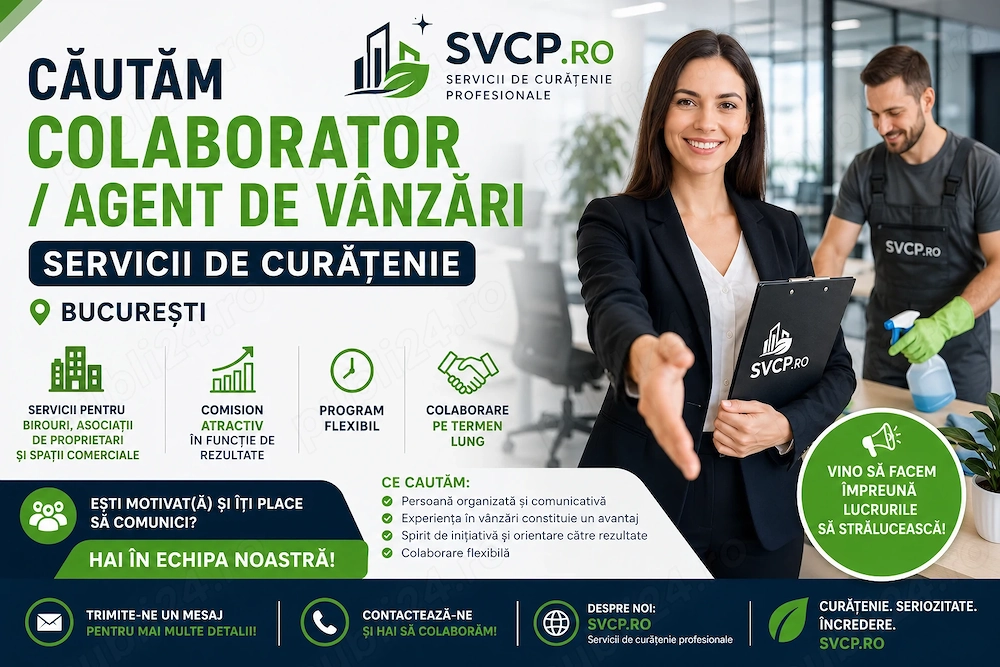 Căutăm colaborator   Agent de Vânzări   Servicii de Curățenie (București)