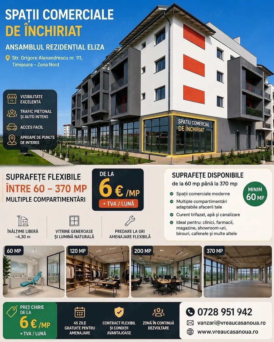   Spațiu Comercial High-Ceiling | Ansamblul Eliza (Nord)