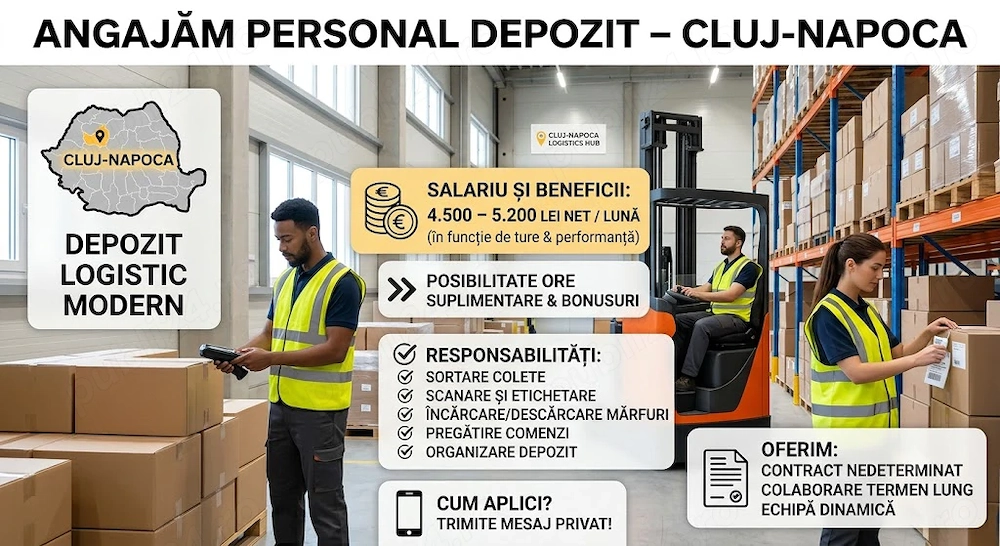 Angajăm Personal Depozit   Cluj-Napoca