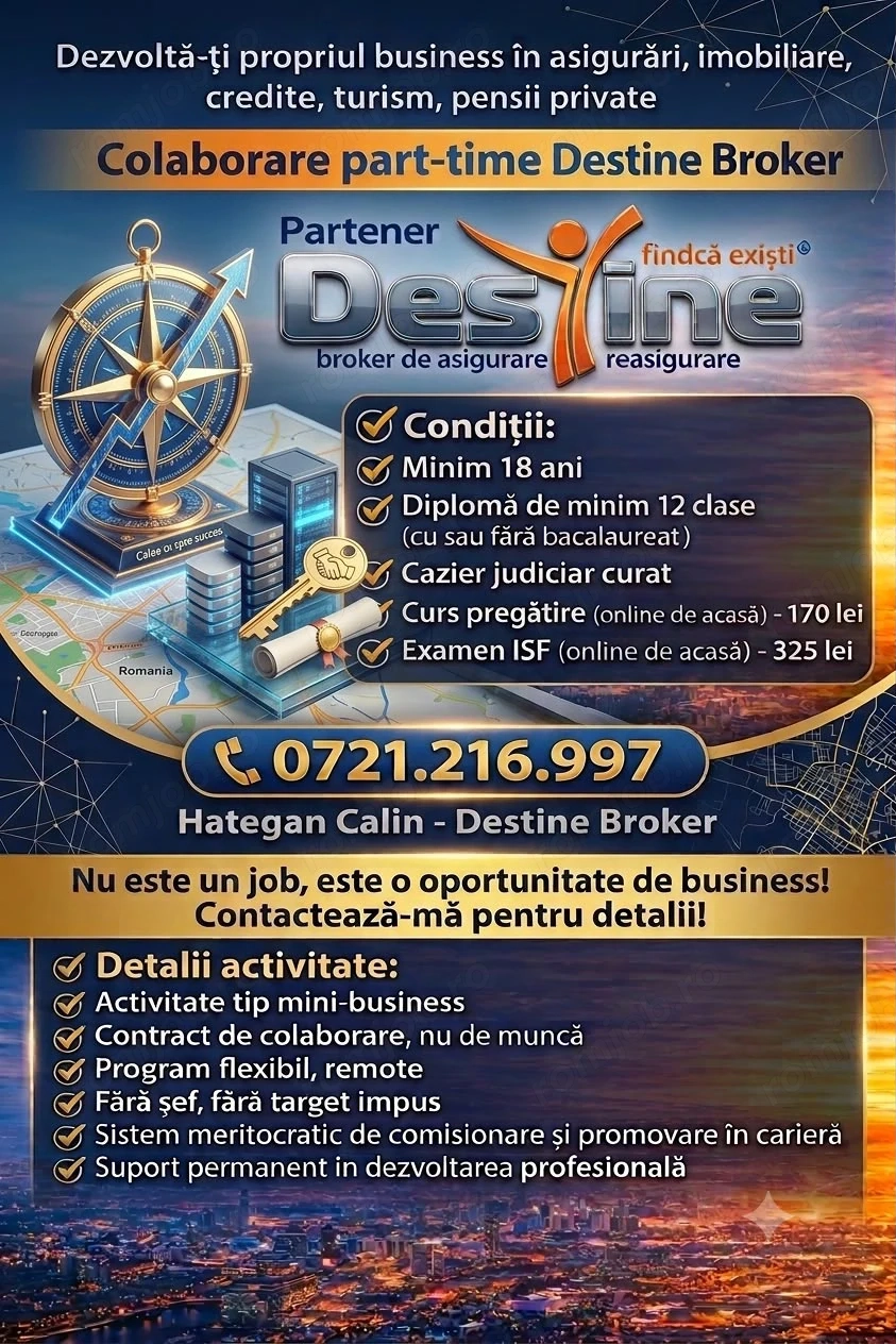 Asistent in brokeraj   BROKER Asigurări DESTINE !!!