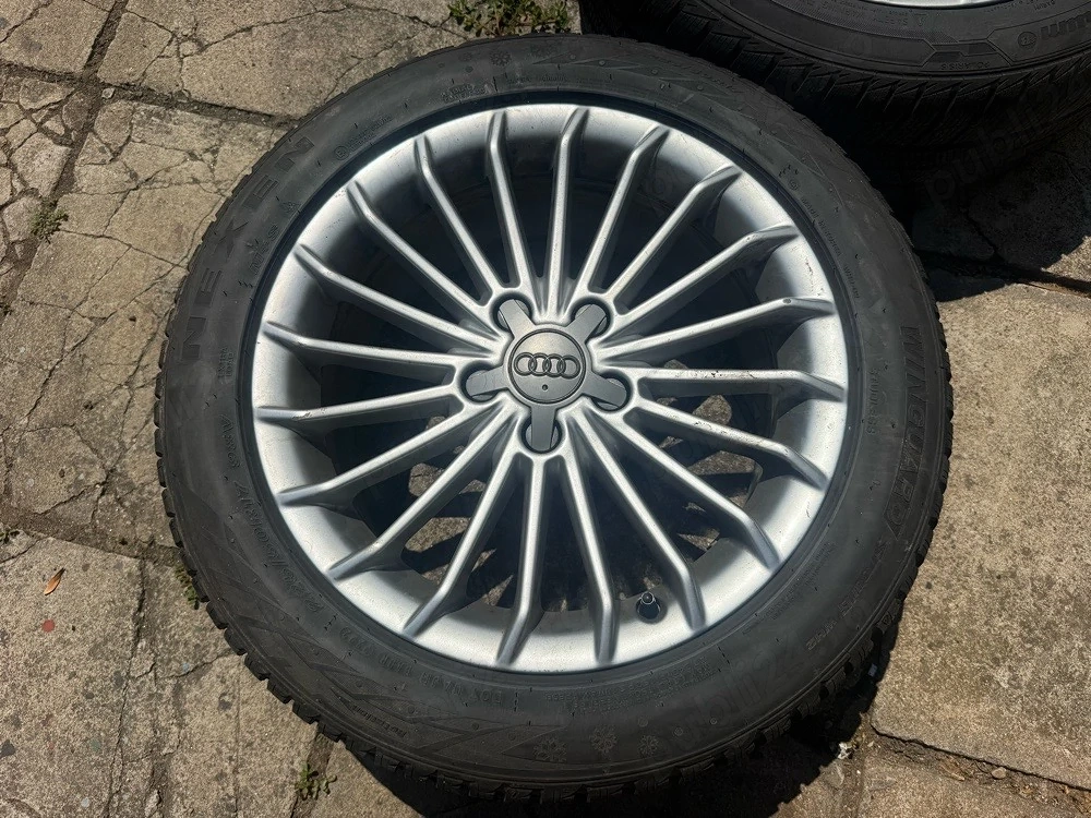 Set 4 Jante Originale Audi R17 7.5J ET45 5x112 + Anvelope Iarnă Nexen 225 50 R17 DOT 2024