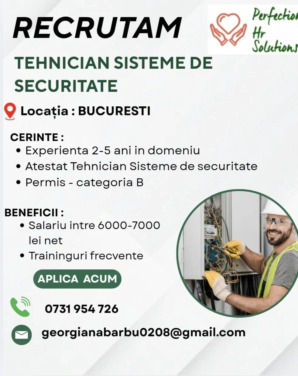 Tehnician sisteme de securitate 6500-7000 net
