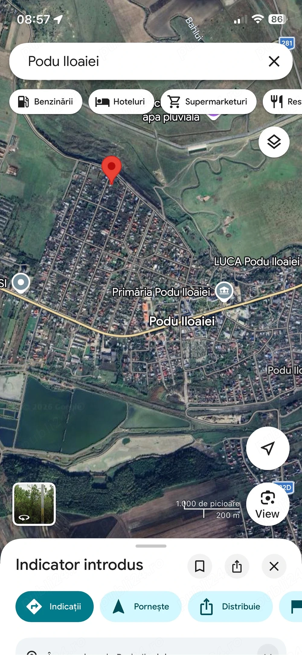 Teren intravilan 976 mp   Podu Iloaiei, Str. Nicolae Iorga   toate utilitățile, stradă asfaltată