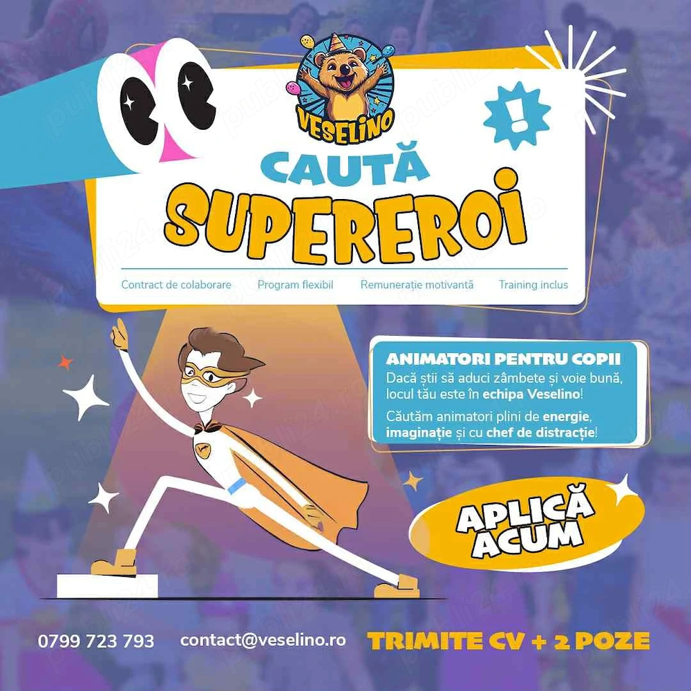 Animator Copii   Job Part Time | Veselino Events Timișoara