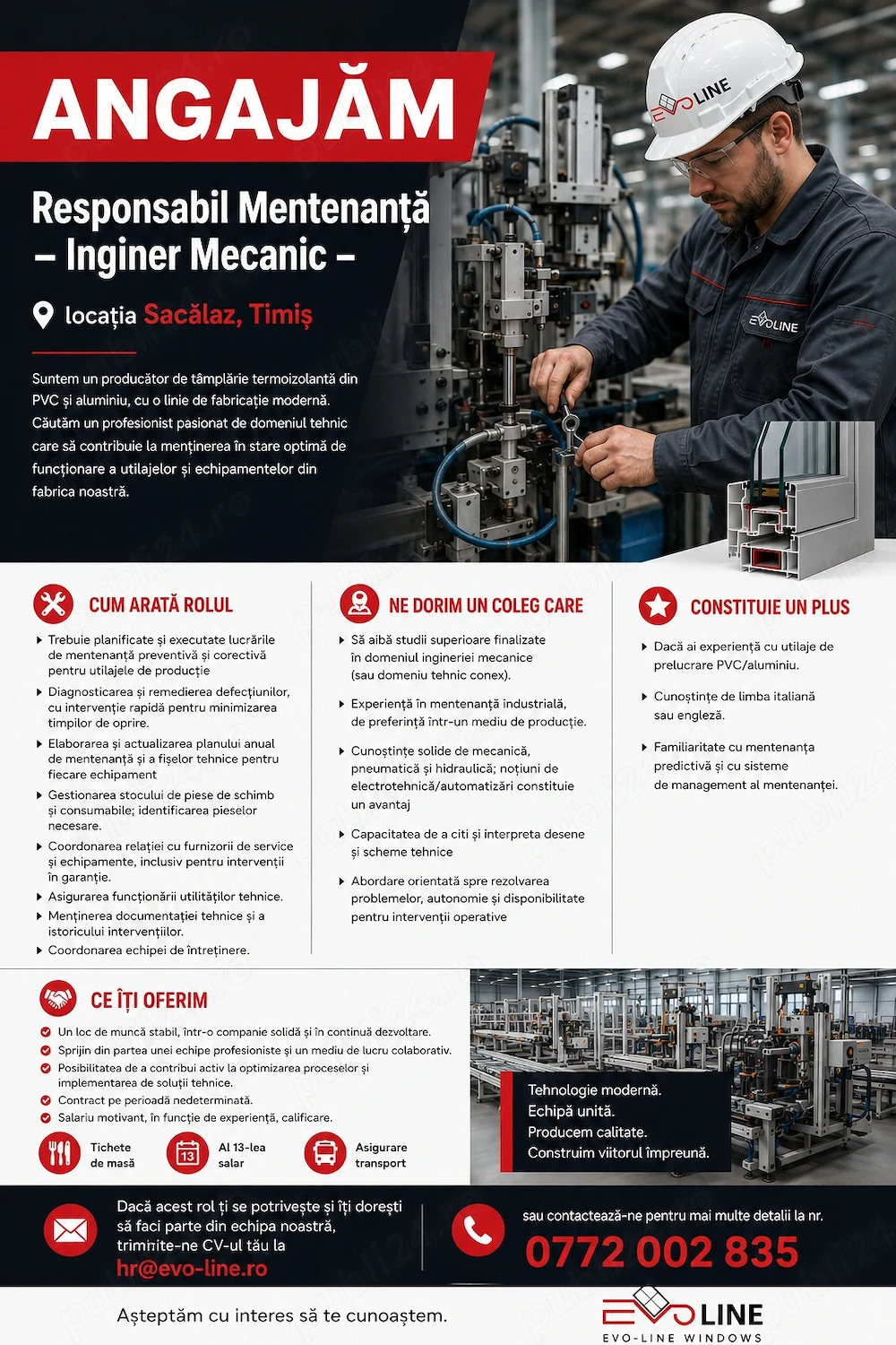 ANGAJAM Responsabil Mentenanta  Inginer Mecanic 