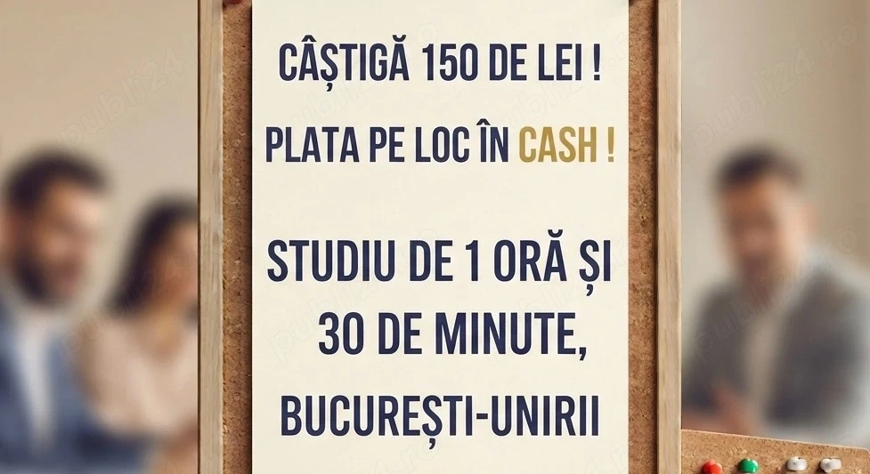 studiu platit 150 de lei pe loc cash