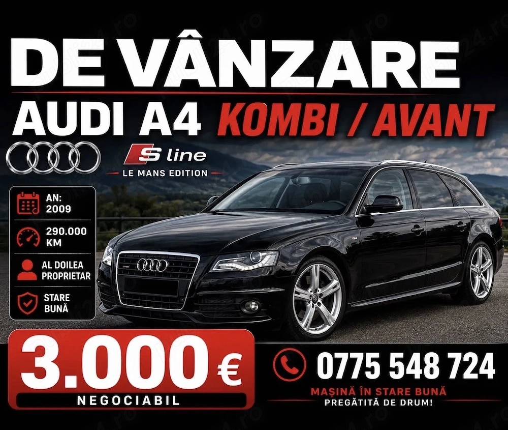 OCAZIE AUDI A4 B8 S-LINE Primul proprietar inmatriculat Ro