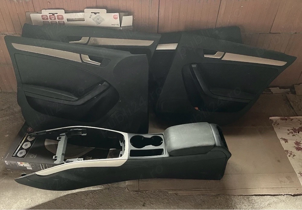 Fețe de uși S-line Audi A4 B8 Avant + consolă centrală piele si textil