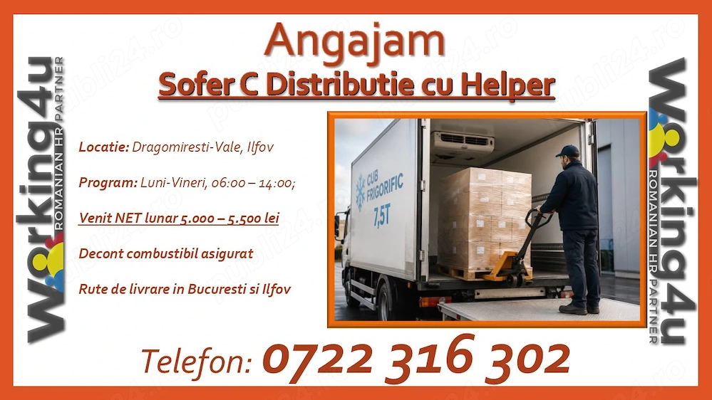 Sofer C Distributie cu Helper Bucuresti-Ilfov