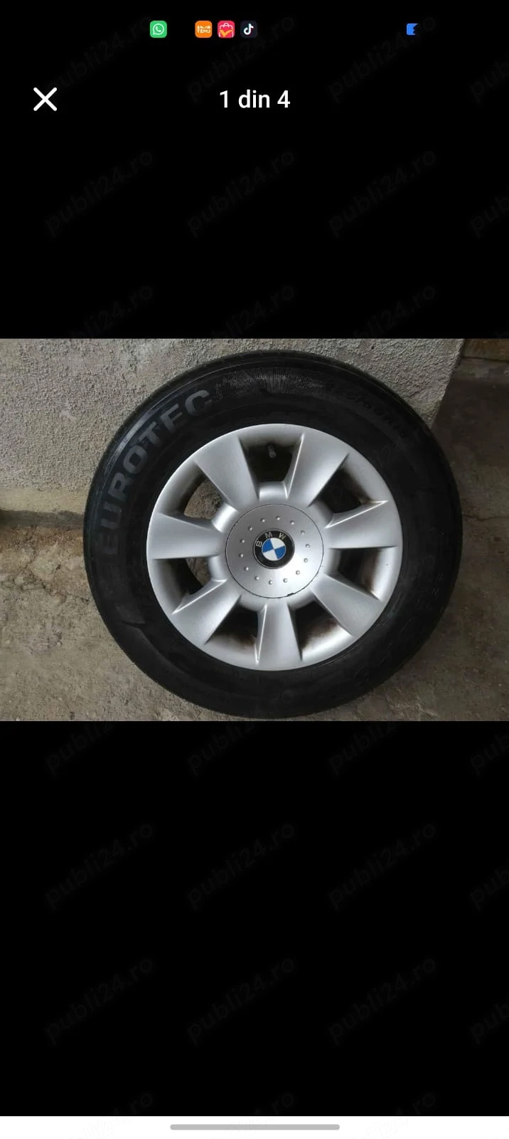 Set 4 jante aliaj originale BMW Seria 3 + anvelope