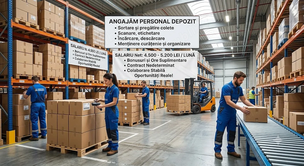 Cautam Personal Depozit Bucuresti - 4.500- 5.200 LEI net