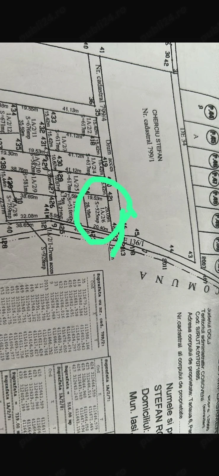 Ofertă teren intravilan 263 mp   Craiova, zona Metro