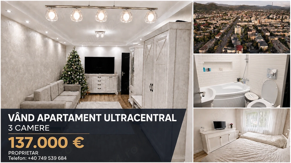 # Vând apartament cu 3 camere, garaj propriu și renovare completă | 78 mp | Ultracentral |