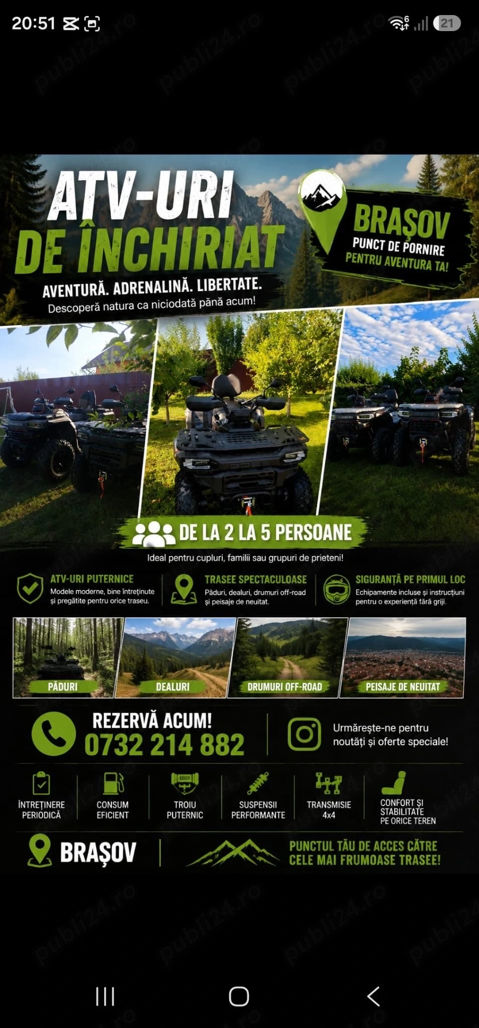 ATV de închiriat   Brașov   de la 300 lei oră