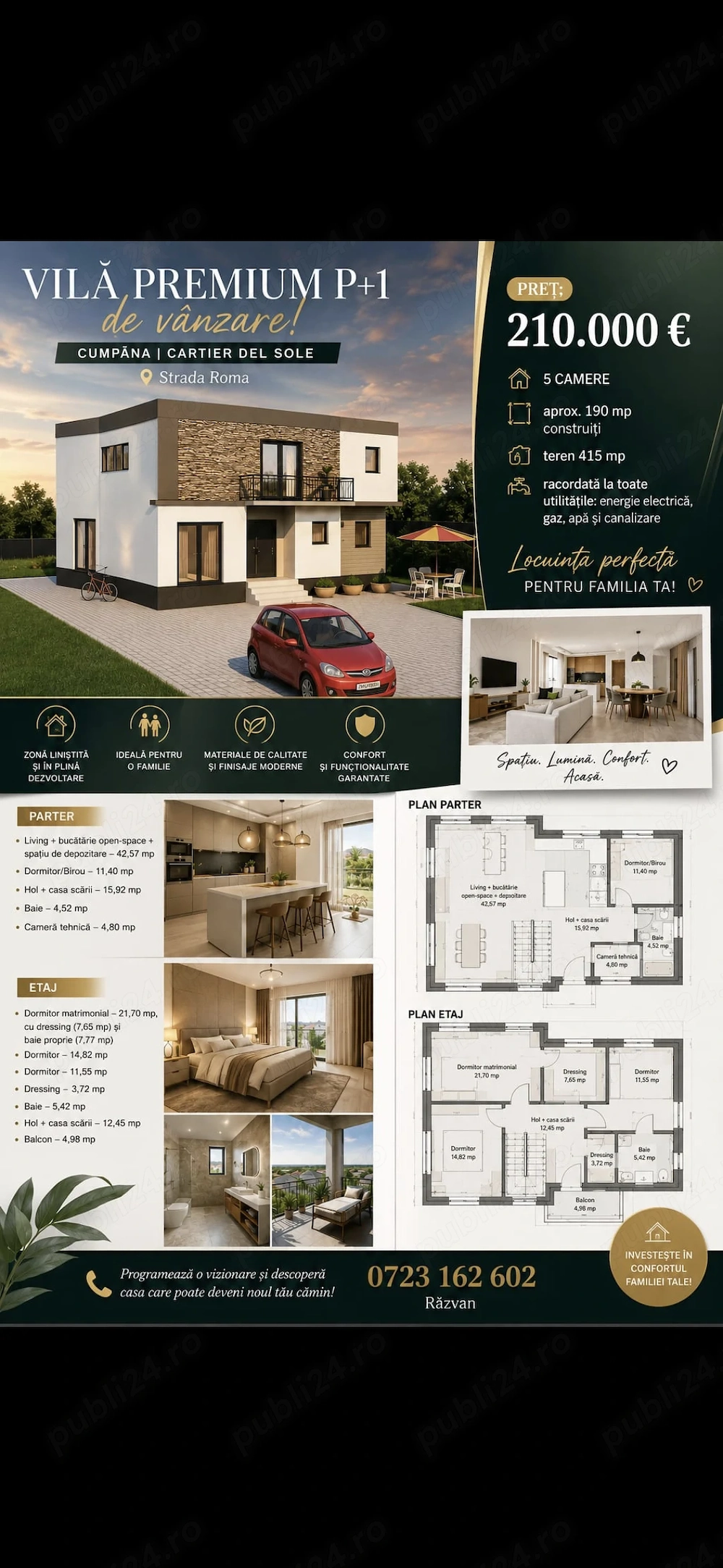 VILĂ NOUĂ P+1   CUMPĂNA | CARTIER DEL SOLE  210.000     TVA inclus Vanzare la alb