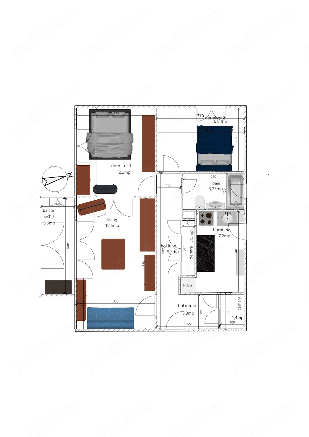 vand apartament 3 camere