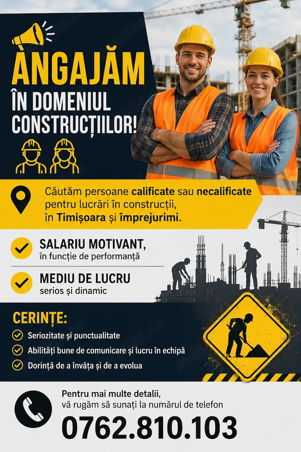 Angajam constructori Timisoara si Împrejurimi