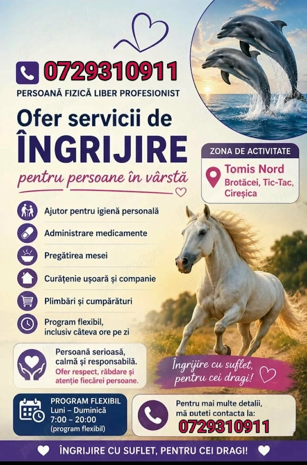 Îngrijire cu suflet, pentru cei dragi!