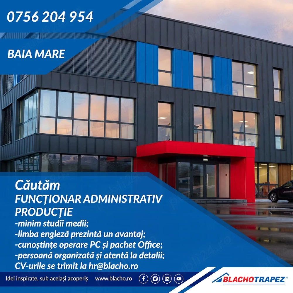 Se cauta functionar administrativ 