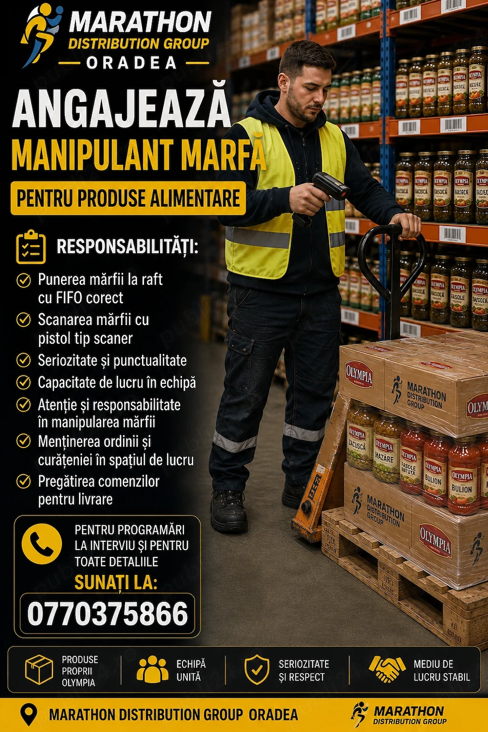 Manipulant marfa produse alimentare Oradea 