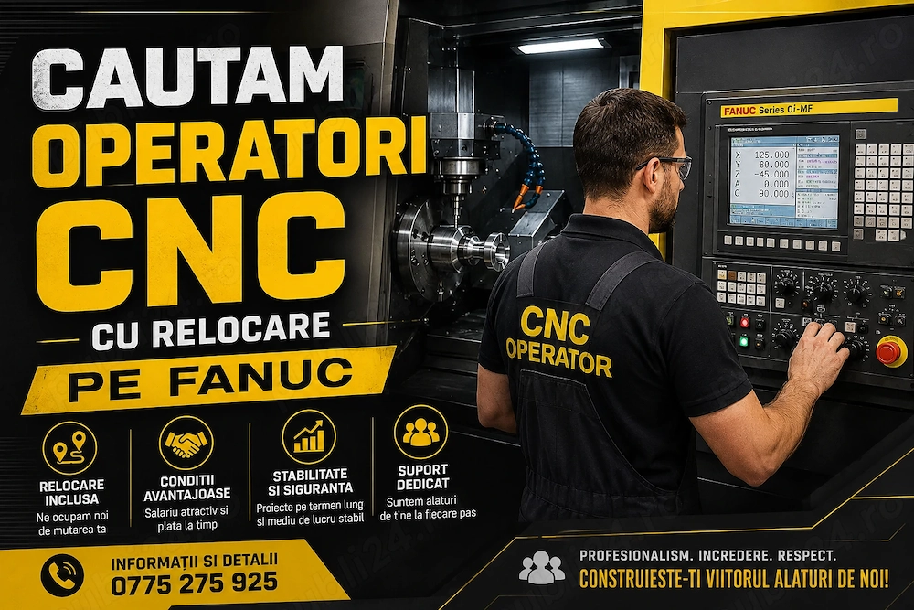 Angajam Operatori CNC  pe Fanuc cu Relocare 