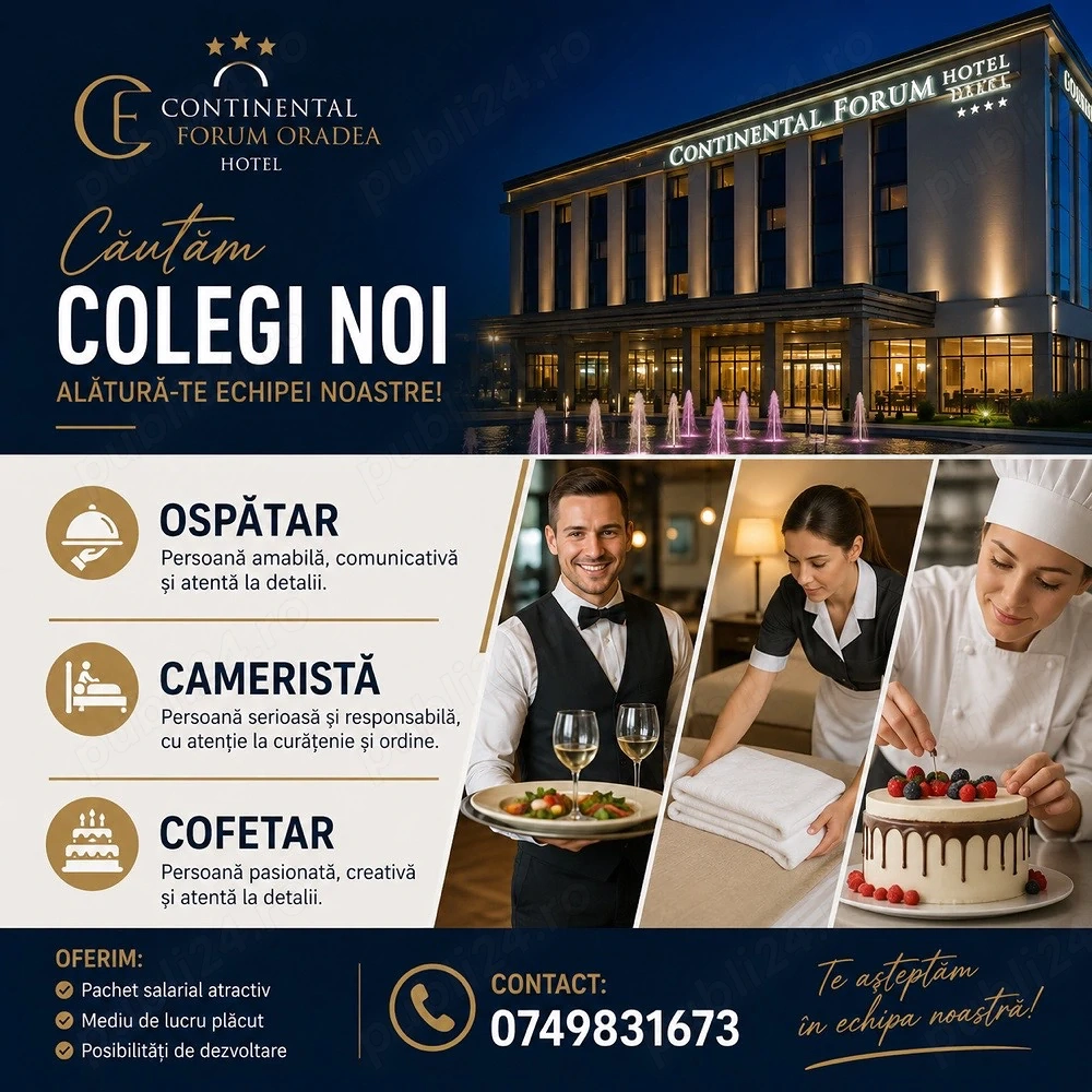 Angajam Personal pentru Hotelul nostru 