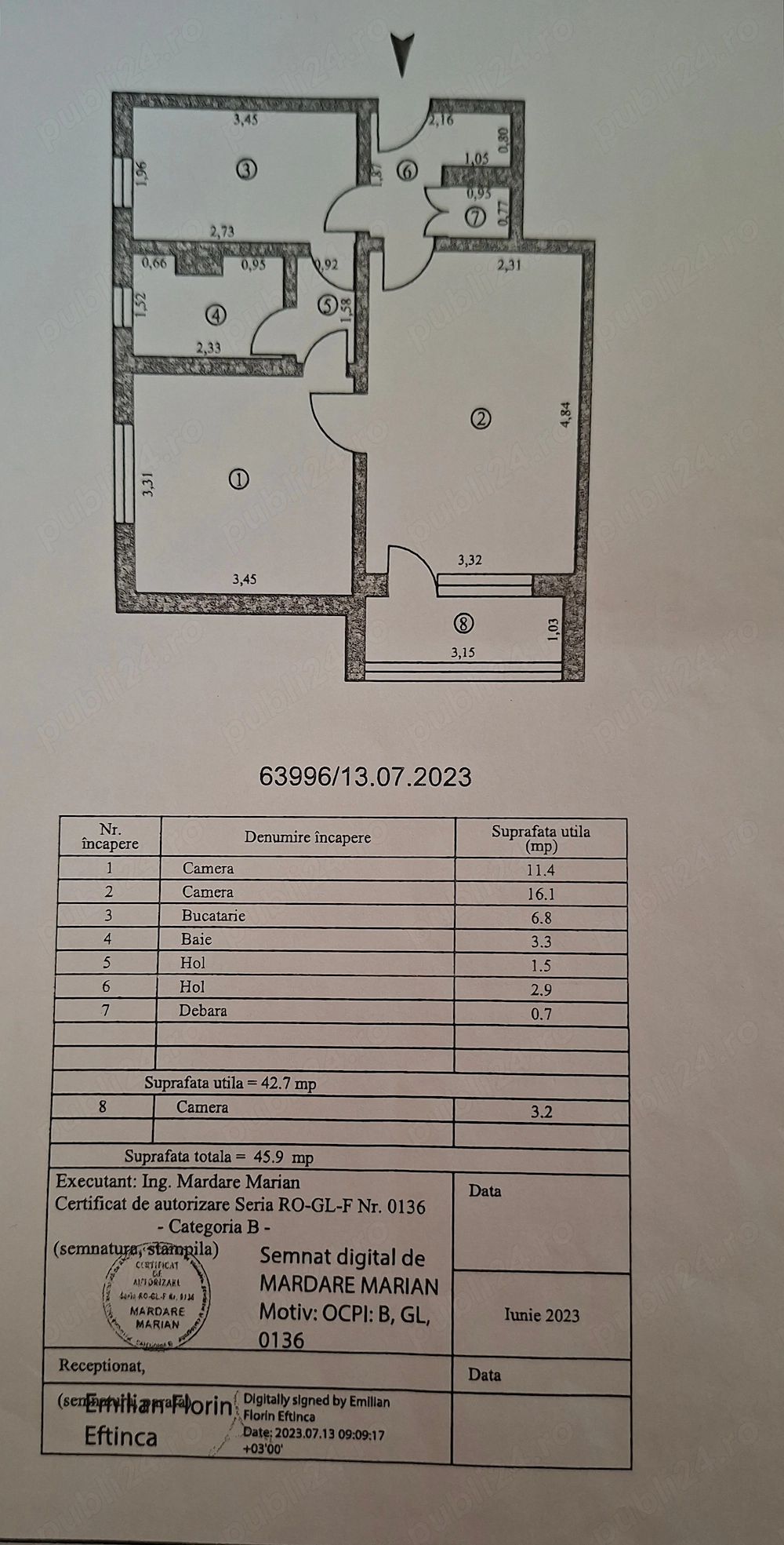 Vând apartament 2 camere, Micro 17, etaj 3 4